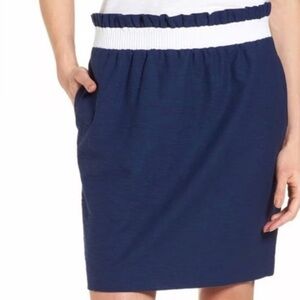 EUC Vineyard Vines Navy Blue Women's Skirt with White Waistband AND POCKETS